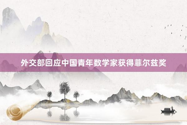 外交部回应中国青年数学家获得菲尔兹奖