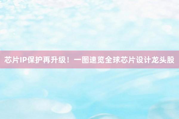 芯片IP保护再升级！一图速览全球芯片设计龙头股