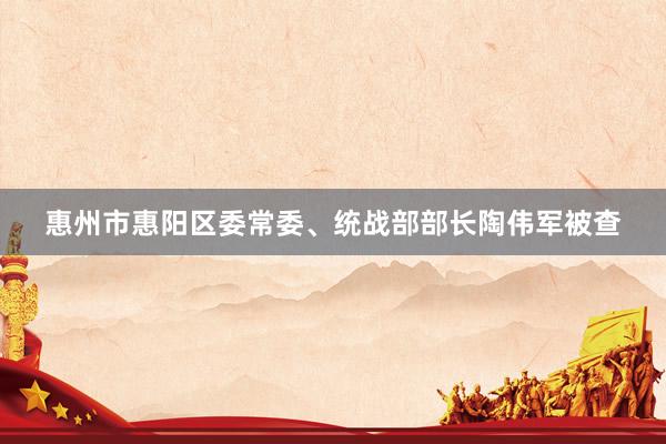 惠州市惠阳区委常委、统战部部长陶伟军被查