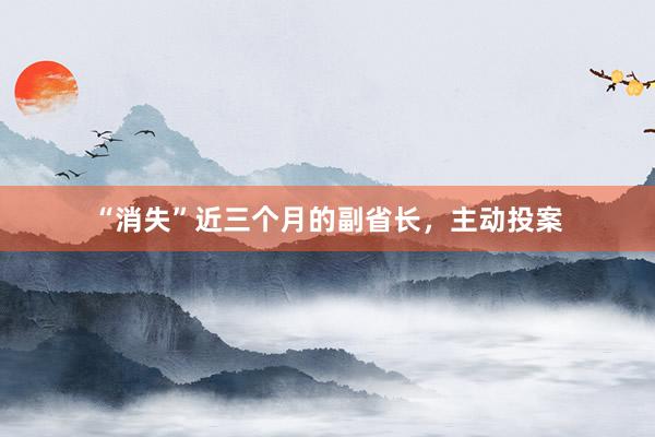 “消失”近三个月的副省长，主动投案