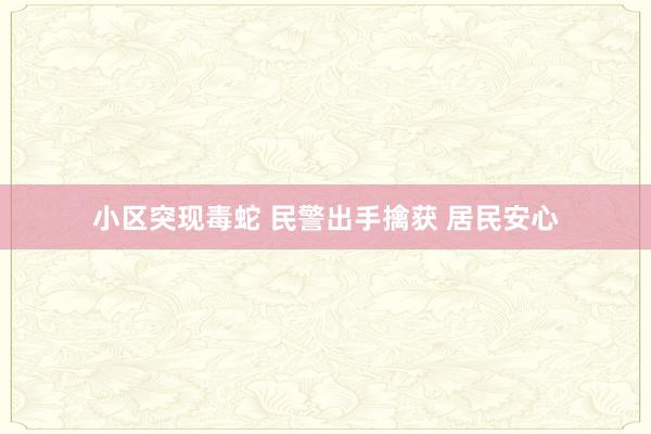 小区突现毒蛇 民警出手擒获 居民安心