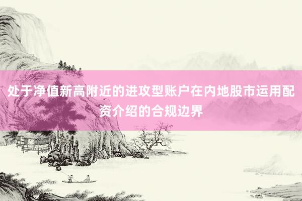 处于净值新高附近的进攻型账户在内地股市运用配资介绍的合规边界