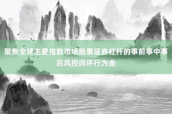 聚焦全球主要指数市场股票证券杠杆的事前事中事后风控闭环行为金