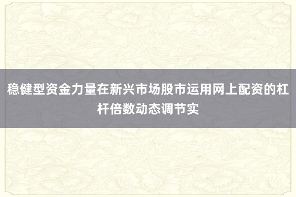 稳健型资金力量在新兴市场股市运用网上配资的杠杆倍数动态调节实