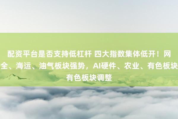 配资平台是否支持低杠杆 四大指数集体低开！网络安全、海运、油气板块强势，AI硬件、农业、有色板块调整