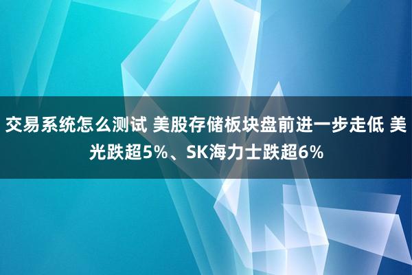 交易系统怎么测试 美股存储板块盘前进一步走低 美光跌超5%、SK海力士跌超6%